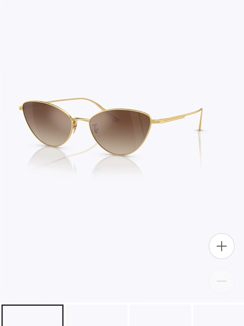 Gold Frame Cat-Eye Sunglasses with Brown Gradient Lenses - Women's